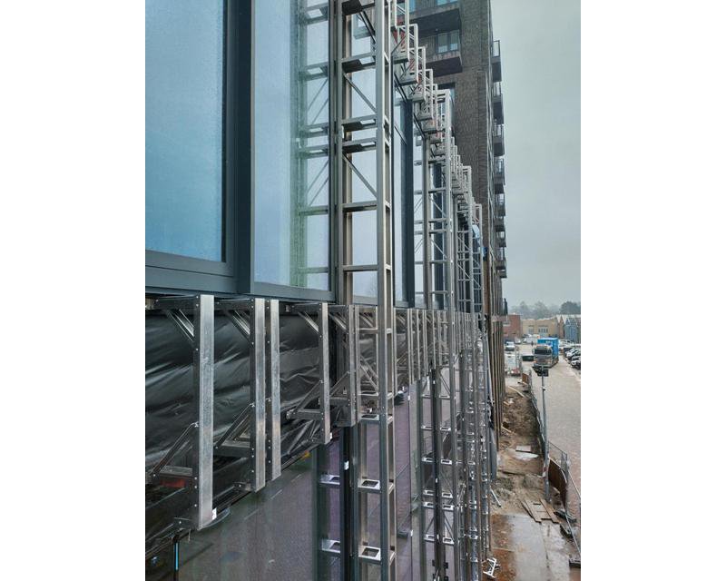 Aluminium achterconstructie gevel